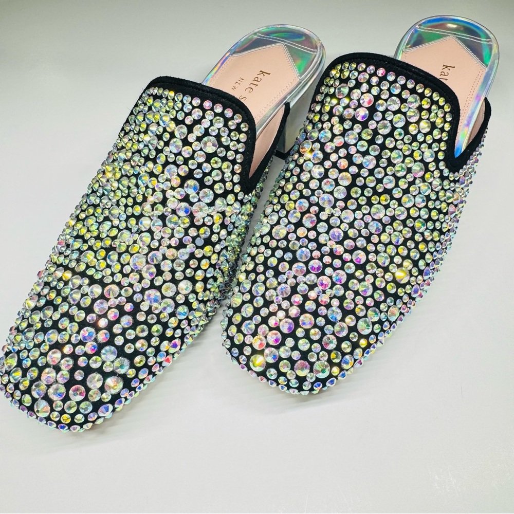 Embellished Black Crystal Mule - Women - Picture 3 of 5